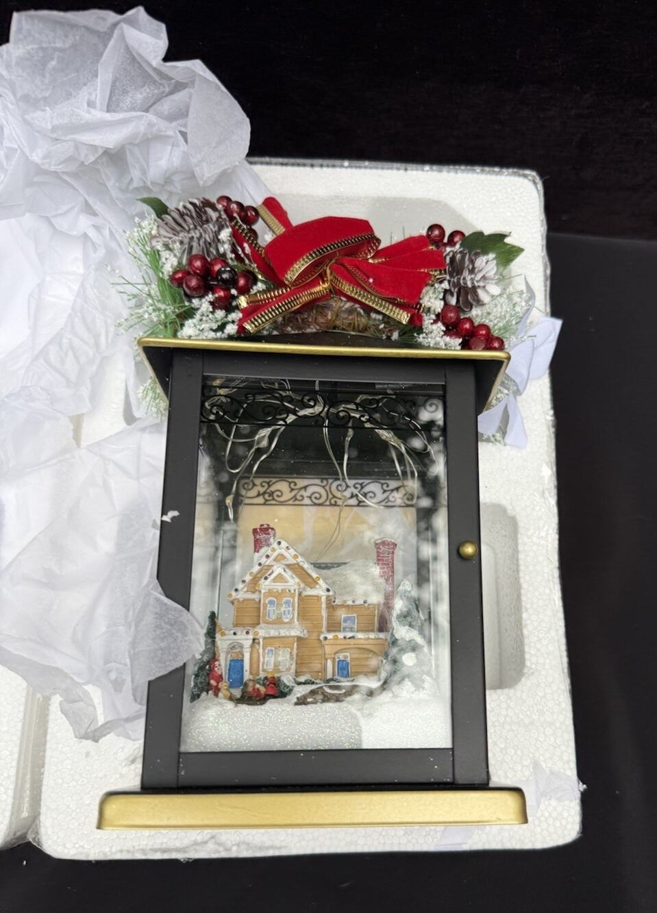 Thomas Kinkade Christmas Lantern Sparkle Of The Season JOY W Original Box MWT 2
